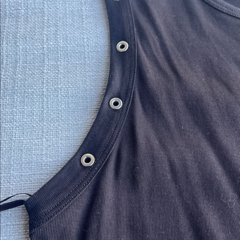 Massimo Dutti Chocolate Brown Tank Top with Silver Accents - Picture 4 of 6